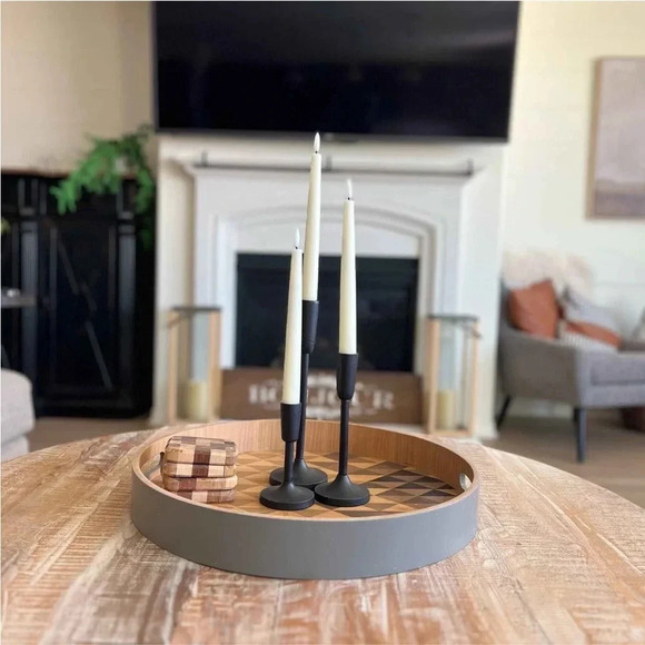 NWT Set of 3 Aluminum Taper Holders Black Threshold - Picture 4 of 9